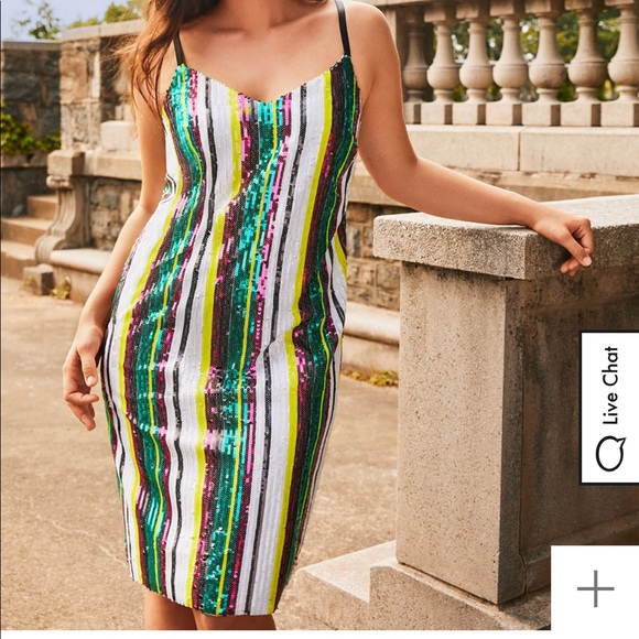 Eloquii Dresses & Skirts - ELOQUII rainbow sequin cocktail dress